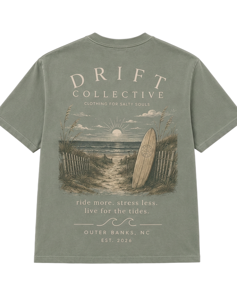Outer Banks Sage Tee — back