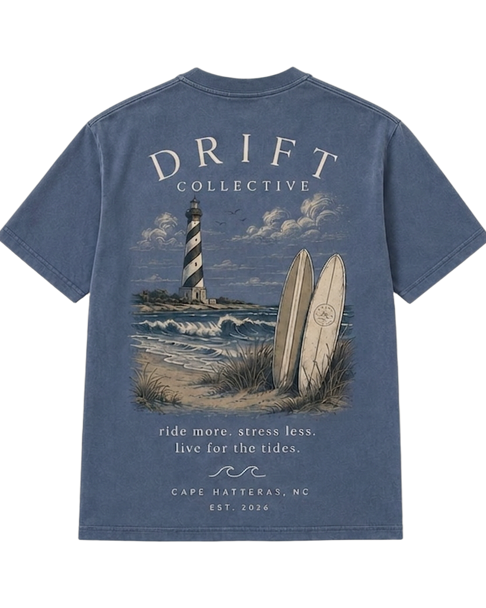 Cape Hatteras Blue Tee — back